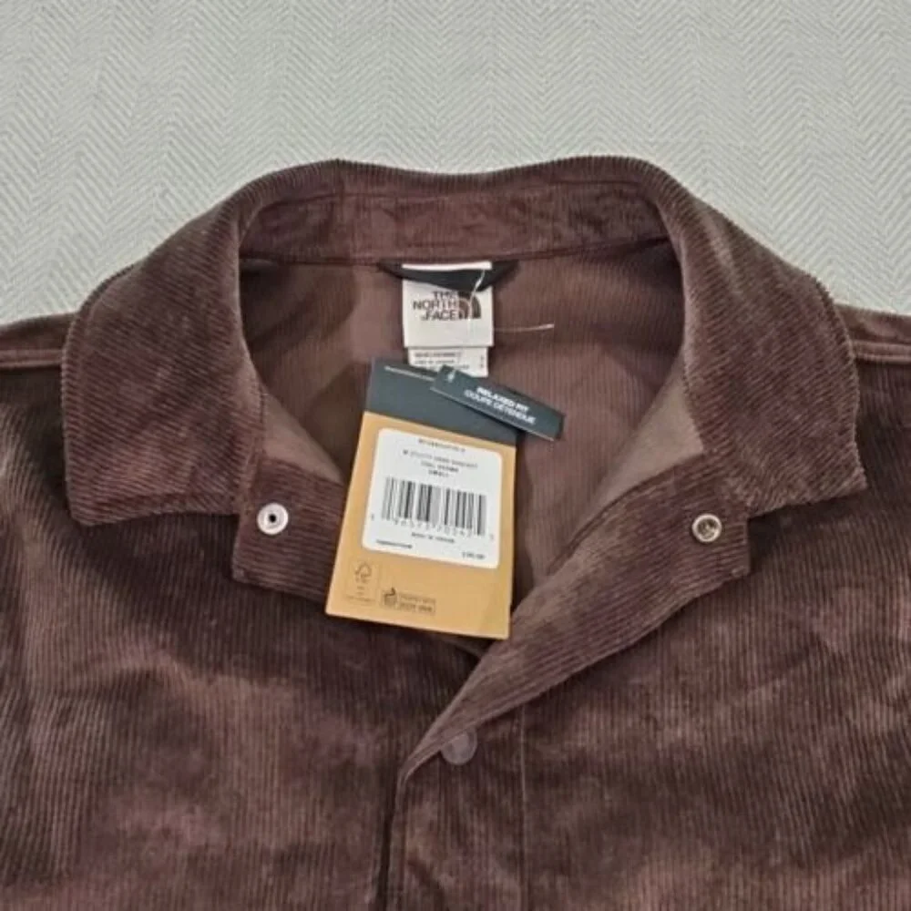 The North Face Men's Size Small Utility Cord‎ Shacket Coal Brown Corduroy NWT